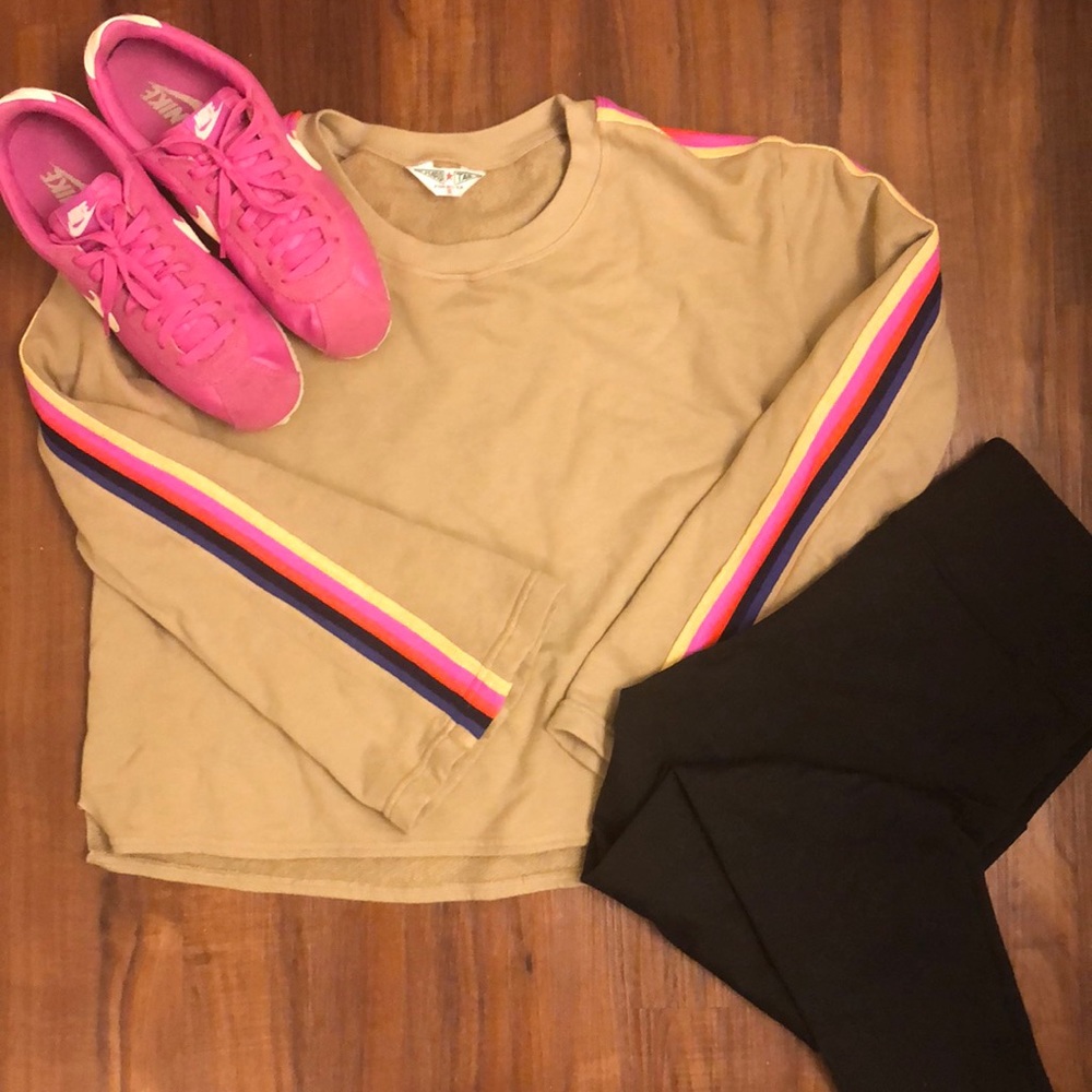 Hard Tail Sunset Stripe Flare Sleeve Pullover
